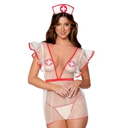 costume d'infirmière sexy en résille de chez dreamgirl lingerie sexy.