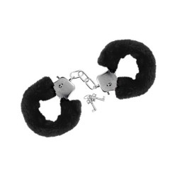 Menottes fourrure noires de poignets avec sécurité - CC5140030010