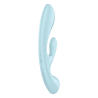 2 en 1 Rabbit point G avec stimulateur de clitoris et Wand Bleu USB Triple Oh Satisfyer - CC597813