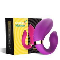 sex toys pour couple avec ce vibromasseur violet haut de gamme en silicone double moteur de la marque dreamy toys