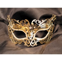 masque vénitien en métal luxe et strass de la collection be lily accessoires