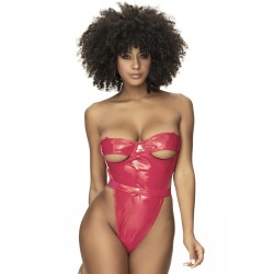 body sexy en vinyle rouge vif de mapalé collection lingerie et robes sexy
