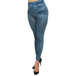  : legging bleu style jean usé