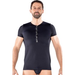 lookme, lingerie pour homme du basic ou très sexy, tshirt noir pression
