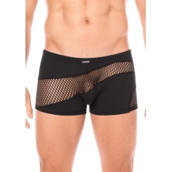  lingerie masculine : boxer noir opaque et transparent